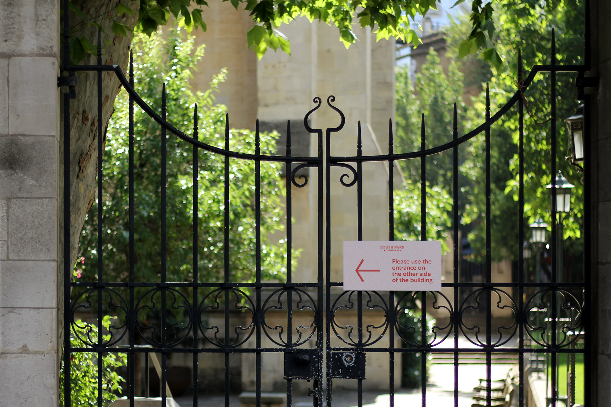 Outdoor signage for Southwark Cathedral